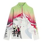 Spyder Sunset Zip T-Neck, Girls, Lime Ice, S