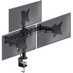 Duronic Triple Monitor Arm Stand DM253 | Multi 3 PC Desk Mount | Steel | Adjustable | For Three 13-27 Inch LED LCD Screens | VESA 75/100 | 8kg Per Screen | Tilt -90°/+35°,Swivel 180°,Rotate 360°