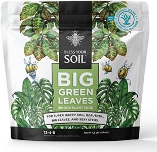 Big Green Leaves | Superfood Houseplant Fertilizer, Indoor Plants - All Purpose + Organic Sea Kelp | 4X More Concentrated | 12-4-8 NPK (1LB)