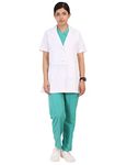 ChiefUniforms Doctor's Apron Lab Coat Half Sleeves for Women/Female (42-XL, White)