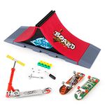 KETIEE Mini Finger Skateboard Ramp Set, Fingerboard Skateboard Skate Park Deck Truck Finger Board Ramp Kit Toy for Kids Birthday Gift, 1810-6A Upgrade