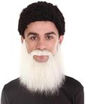 BC GOODS BY Adult Men's Extended Synthetic Beard for Costume Play, Flame-Retardant Synthetic Fiber, White