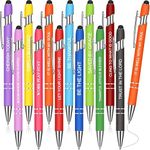 Zonon 12 Pieces Inspirational Motivational Pens Fine Point Smooth Writing Pens Fun Quotes Ballpoint Pens School Office Gifts for Corworkers Students(Fresh Color,Bible Style)