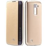 SmartLike Lg Stylus 2 Plus Gold Leather Flip Cover for Lg Stylus 2 Plus Gold