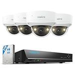 Reolink 4K 8-Channel Dome PoE System with IK10 Vandalproof, Color Night Vision, Built-in 2TB HDD, Smart Person/Vehicle/Animal Detection, Two-Way Audio, Spotlights, IP67 Weatherproof, RLK8-800V4