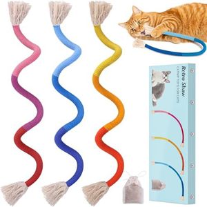 Retro Shaw Cat Toys Chew Rope,3 Pack Catnip Ropes Toy for Indoor Kittens Kitty,Cats String Safe Teeth Cleaning Toy,Interactive Cat Nip Kicker Toy 23.6 Inches
