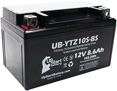 YTZ10S-BS Battery Replacement (8.6Ah, 12v, Sealed) Factory Activated, Maintenance Free Battery Compatible with - 2015 Yamaha FZ-07, 2006 Honda CBR1000RR, 2007 Honda CBR1000RR, 2015 Yamaha FJ-09