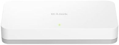 D-Link DGS-1008A 8-Port Gigabit Ethernet Switch, Compact Desktop Housing, Energy-Efficient, Fanless Design, Green Power Saving for Network Switching & Data Splitting