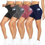 FULLSOFT 4 Pack Biker Shorts for Wo