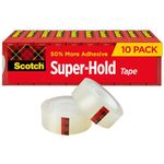 Scotch Super-Hold Tape, 10 Rolls, Transparent Finish, 50% More Adhesive, Trusted Favorite, 3/4 x 1000 Inches, Boxed (700K10)