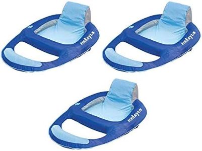 Kelsyus Floating Pool Lounger Inflatable Chair w/Cup Holder Blue (2 Pack) 80014