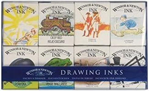 Winsor & Newton, Drawing Inks, Wiliam Collection Ink Pack, 8 x 14 ml Ink Bottles , Purple/Yellow