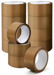 K-MART Packaging Tape, Industrial Brown Parcel Tape 12 Rolls With Low Noise - 48mm X 66m, Secure Sticky Brown Tape For Box Packaging, Moving Boxes, Packing Tape Strong For Moving House (12 rolls)