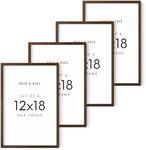 HAUS AND HUES 12x18 Picture Frames For Wall - Set Of 4 Poster Frames 12x18, Picture Frames 12x18, 12x18 Frames, Frames 12 X 18, Gallery Wall Frame Set, 12x18 Poster Frame (Walnut Frame)