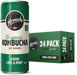 Remedy Kombucha - Organic Sparkling Live Cultured Drink - No Sugar Lemon Lime Mint - 24x250ml Can Case