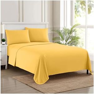 Sweet Home Collection 1800 Thread Count Bed Set Egyptian Quality Brushed Microfiber 5 Piece Deep Pocket Sheets, Split King, Yellow