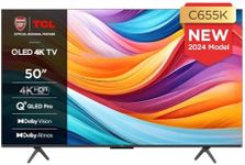 TCL 50C655K 50-inch QLED Pro Television, 4K Ultra HD, HDR Pro, Smart TV Powered by Android TV (Dolby Vision & Atmos, Motion Clarity, Hands-Free Voice Control, Compatible with Google assistant & Alexa)