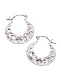 HEDAAZ 925 Sterling Silver Crescent Hammer Hoop Earring | Light Weight | Skin Friendly | Ideal Jewellery Gift For Girls and Women | With Statement of Authenticity Card | Sturdy Jewellery Box