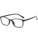 ANRRI Blue Light Blocking Glasses for Computer Use, Anti Eyestrain UV Filter Screen Protection Eyeglasses Black Frame, Men/Women