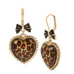 Heart Drop Earrings, One Size, Metal Plastic