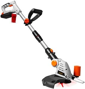 VonHaus Cordless Grass Trimmer – Electric Lawn Trimmer/Edger for Flower Beds & Lawns – 20V Battery, Extendable Telescopic Handle, 12x Blades, Rotating/Swivel Head, Flower Guard – 2 Year Warranty