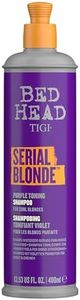 Bed Head TIGI Serial Blonde Purple Toning Shampoo for Cool Blonde Coloured Hair, Colour Enhancing & Protection Shampoo with Purple Toning Pigment to Enhance & Brighten Blonde Hair, Prevents Frizz, Static & Flyways, Adds Shine & Maintains Hair, 400ml