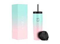 IRON °FLASK Nomad Tumbler - 710 ml, 2 Lids (Straw/Flip), Vacuum Insulated Stainless Steel Bottle, Double Walled, Thermo Coffee Travel Mug, Water Metal Canteen