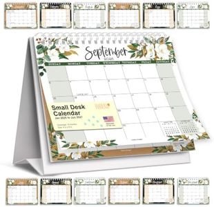 Small Desk Calendar 2026-2027 - Standing Flip Desk Calendars 2026, 18 Months Stand Up Calendars from Jan 2026 to June 2027, Magnolia Desktop Calendar Planner for Home, School, Office