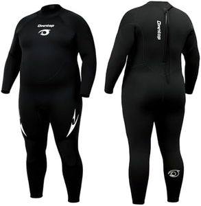 Owntop Plus Size Wetsuit Men Women, 3/2mm Neoprene Back Zip Wetsuit, Full Body Thermal Wet Suit Diving Suit for Cold Water Diving Surfing, Men Black XXL