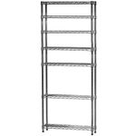 Shelving Inc. 8" d x 18" w x 84" h Chrome Wire Shelving with 7 Shelves