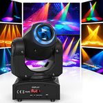 UKing 50W LED Moving Head, RGBW Stage Light DMX 512 with LED Ring Rainbow Lighting Effect 10/12 CH for Halloween Christmas DJ Club Disco Bar Stage Party Lighting