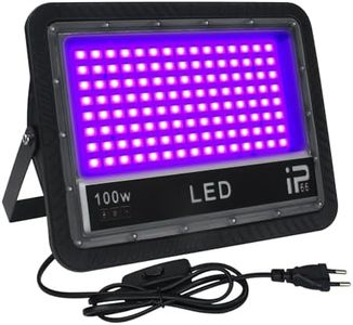 CREATESTAR Luce Nera UV 100W, Faretto Luce Nera UV con Spina, 395-405nm Luce UV led Impermeabile IP66 Luce Ultravioletta per Festa, Bar, Fluorescente, Halloween, Acquario