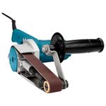Makita Cordless Narrow Belt Sander, Exposed Front Pulley, Multi-Position Side Handle, Lock-On Switch, Tool Only