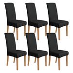 Amazon Basics Stretch Dining Chair Slipcover, Set of 6, Black