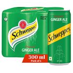 Schweppes Original Soft Drink | Refreshing Ginger Ale Mixer | Recyclable Can, 300 ml (Pack of 6)|Ginger