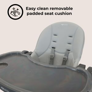My Babiie Highchair – Grey Adjustable Baby Feeding Chair