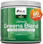 Super Greens Powder - 17 Superfoods Powder - 300g, 60 Servings - Vitamin & Mineral Rich Formula - No Artificial Ingredients - Vegan & Vegetarian Friendly - Best Value - Made in The UK