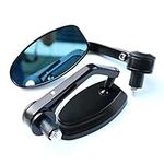 WTZMOTO Motorcycle Mirrors for Handlebar - Side View Mirrors, Bar End Mirror Compatible with Moped, Supermoto, Dirt Bike, Quad Bike, Cafe Racer, Scooter, Honda Grom, Shadow, Aprial, Suzuki, Kawasaki