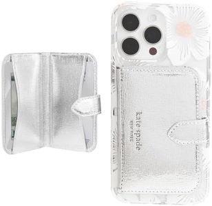 kate spade new york Morgan Magnetic Phone Wallet/Card Holder - Compatible with MagSafe Phones and Cases - Metallic Silver