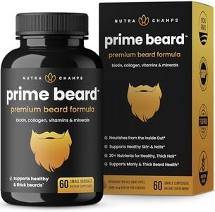 Beard Growth Vitamins Supplement for Men - Grow Thicker & Longer Facial Hair with Biotin, Collagen, Saw Palmetto - Small Pills For All Hair Types