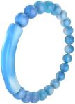 QALO Men & Women's Glow Tranquil Silicone Bracelet, Ultra Comfortable Unisex Bangle, Durable, Water Resistant Bracelet, Blue, Extra Large