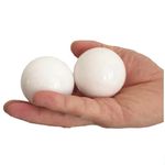 RCSTOONE 1.4 Inch White Stone Baoding Balls, Massage Marble Balls for Hand Therapy, Stress Relief and Fingers and Wrist Exercise, Polished Fitness Hand Balls, M52