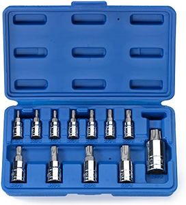 Neiko 10085A 5-Point Tamperproof Torx Plus Bit Socket Set, Cr- V 12-Piece Set