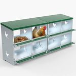 TOCRETOARE Chicken Nesting Boxes, 8 Hole Nesting Box for Laying Eggs, Heavy Duty Metal Nest Boxes for Chicken and Poultry to Collect Eggs, Chicken Laying Boxes Hens Chicken Coop Box