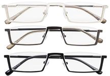 CessBlu Reading Glasses 3 Pairs Half-Rim Spring Hinge Reader Eyeglasses for Men Women Reading +2.5