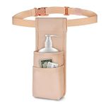 SITHON Professional Massage Bottle Bag for 1 Bottle, Massage Lotion Oil Waist Holder Organizer, Massage Therapist Holster with Adjustable Belt, Multiple Pockets (Bag Only) (Rose Gold), Rose Gold