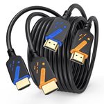 RyzzRooa 4K HDMI Cable 10 FT, 2-Pack, 18Gbps High Speed HDMI 2.0 Cable, Male to Male HDMI Cord, 4K@60Hz, 2K@144Hz, ARC/eARC, HDCP2.2, 3D Compatible with PS5/4/3, Xbox, Monitor, Soundbar, TV, PC