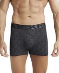 Jockey IC30 Men's Tactel Microfiber Elastane Stretch Printed Trunk with Moisture Move Treatment (Prints May Vary)_Ebony Grey Prints_L