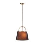 Novogratz x Globe Electric 65782 Riley 2-Light Chandelier, Antique Brass, Black Fabric Shade