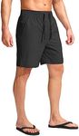 G Gradual Men's Swim Trunks Quick Dry Bathing Suit Beach Board Shorts for Men with Zipper Pockets and Mesh Lining, Black, X-Large